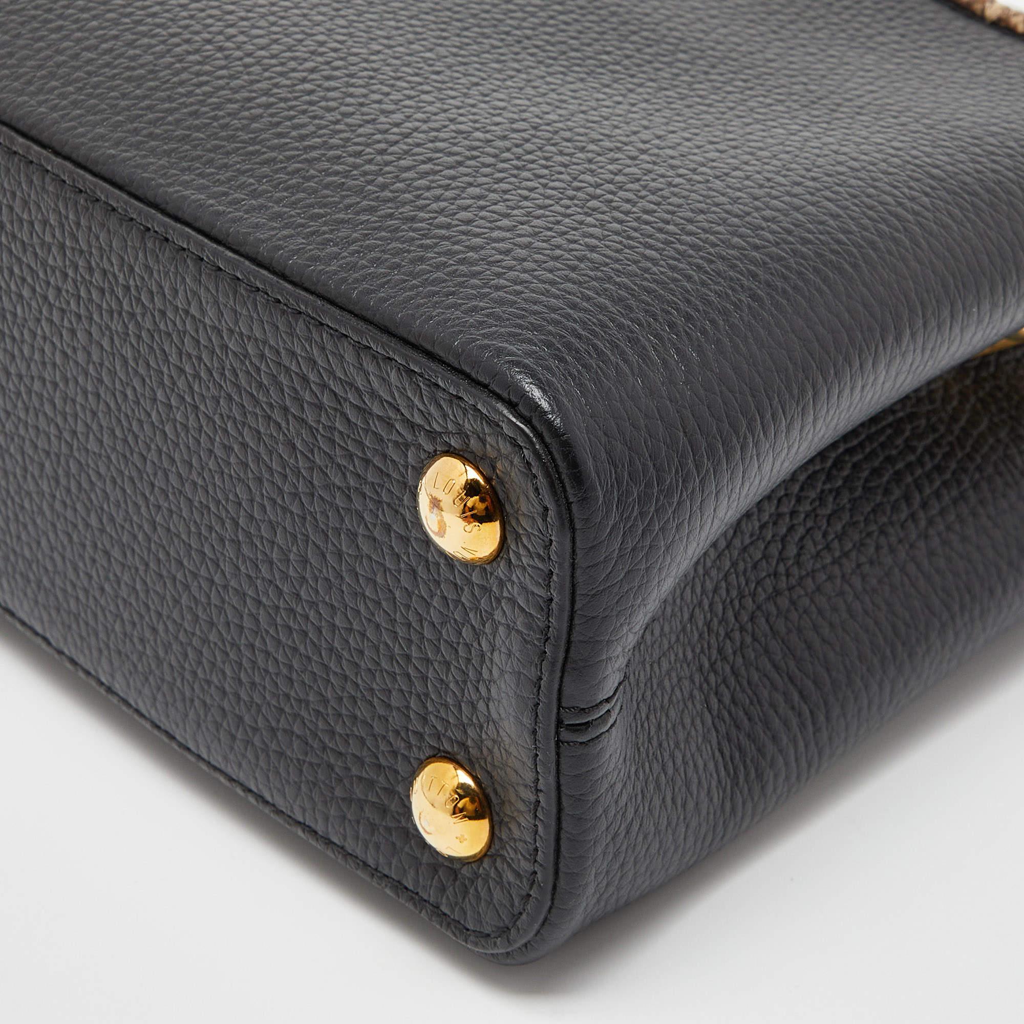 Louis Vuitton Black Taurillon Leather and Python Capucines BB Bag 2