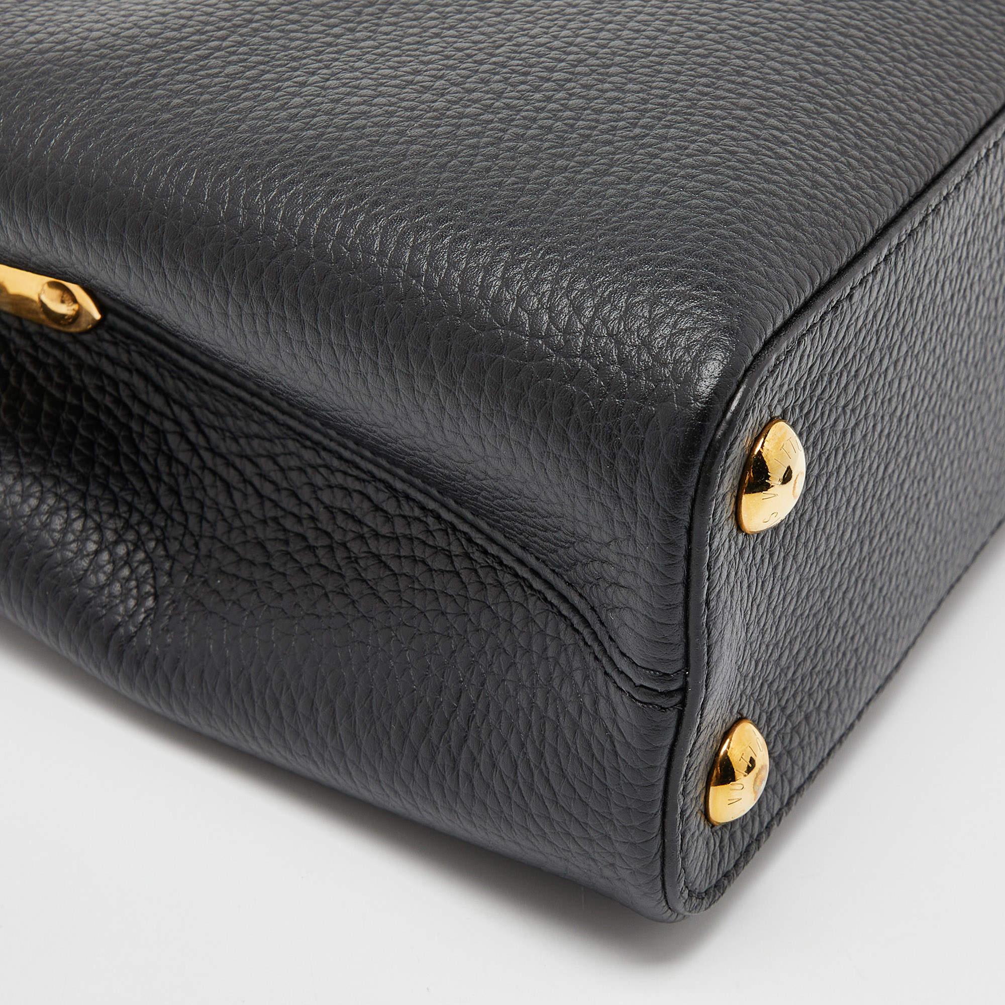 Louis Vuitton Black Taurillon Leather and Python Capucines BB Bag 3