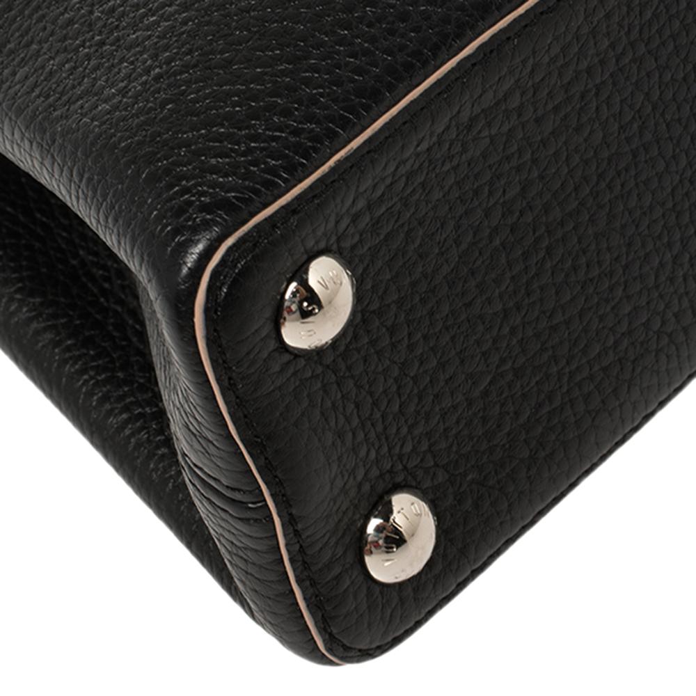 Women's Louis Vuitton Black Taurillon Leather Capucines BB Bag