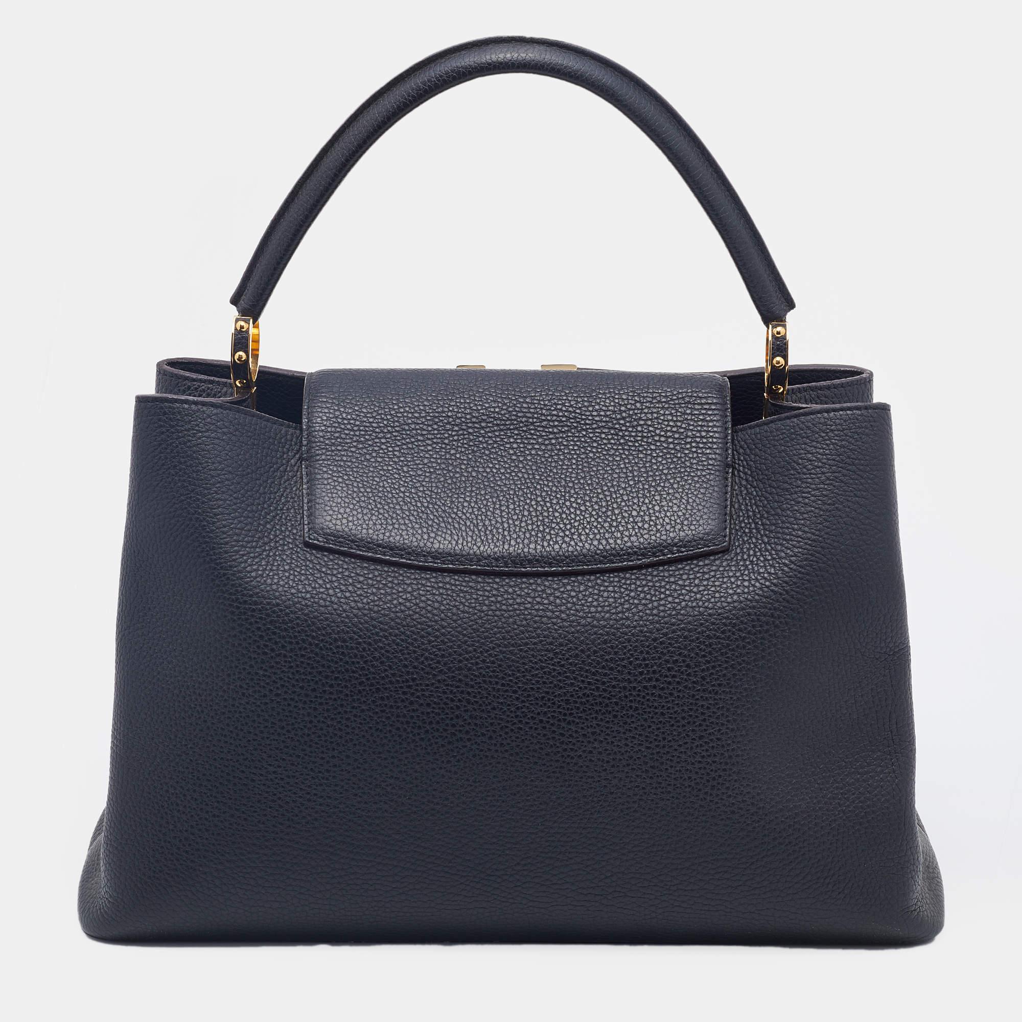 Louis Vuitton Black Taurillon Leather Capucines GM Bag 2