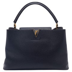Louis Vuitton Black Taurillon Leather Capucines GM Bag