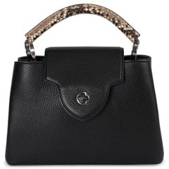 LOUIS VUITTON black Taurillon leather CAPUCINES MM AYERS Bag