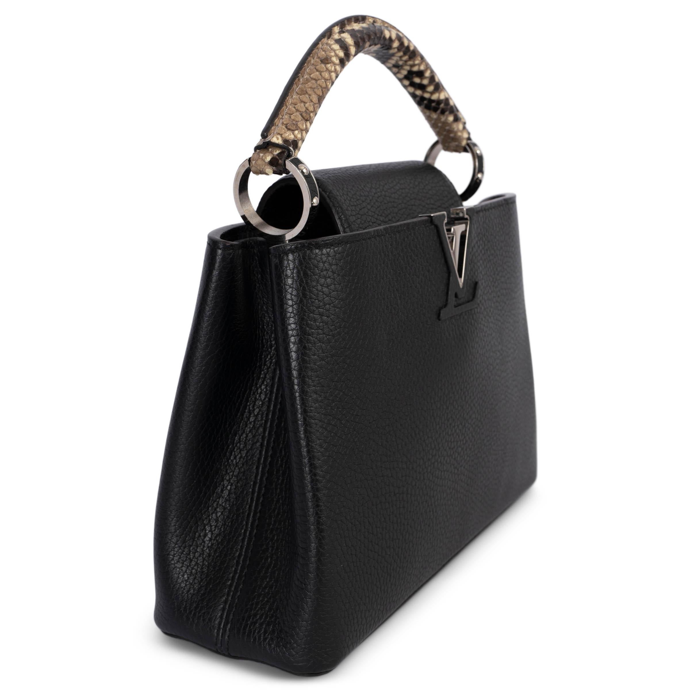 Black LOUIS VUITTON black Taurillon leather CAPUCINES MM AYERS Bag For Sale