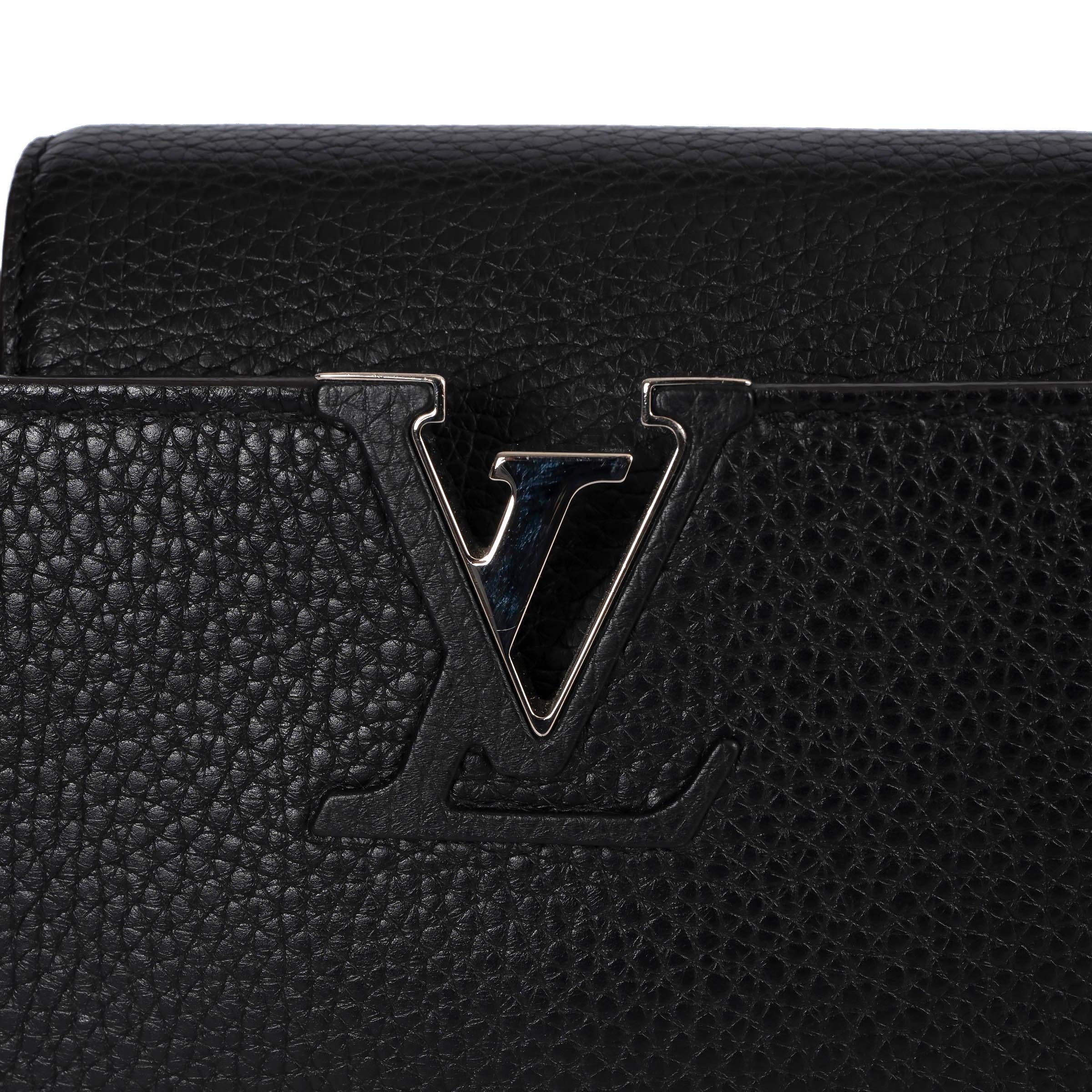 LOUIS VUITTON black Taurillon leather CAPUCINES MM AYERS Bag For Sale 2