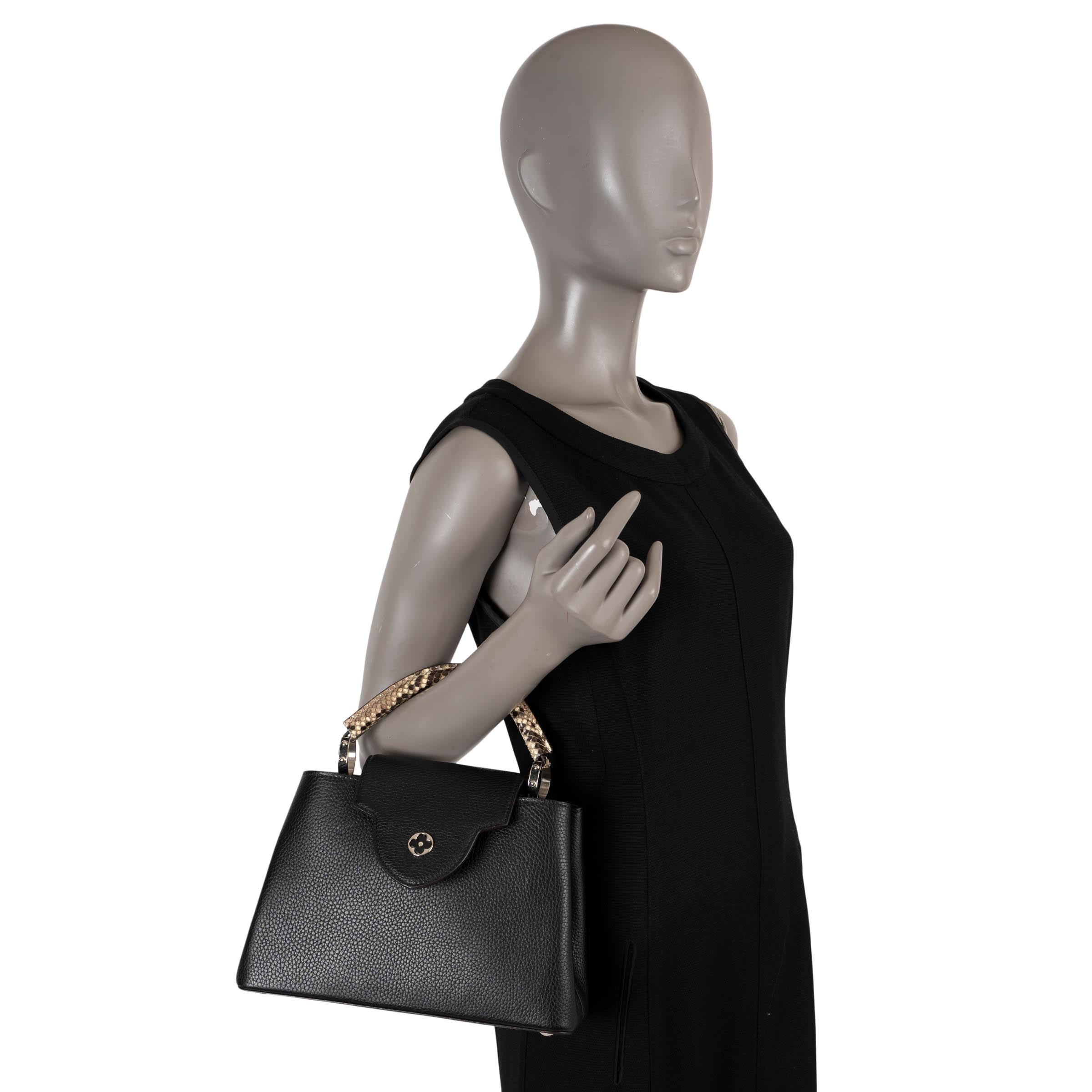 LOUIS VUITTON black Taurillon leather CAPUCINES MM AYERS Bag For Sale 3