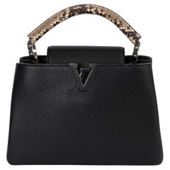 LOUIS VUITTON black Taurillon leather CAPUCINES MM AYERS Bag