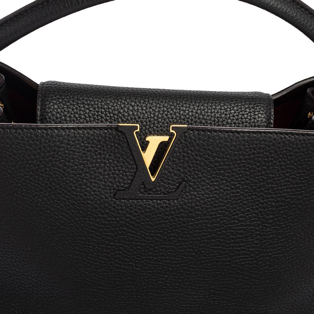 Louis Vuitton Black Taurillon Leather Capucines MM Bag 4