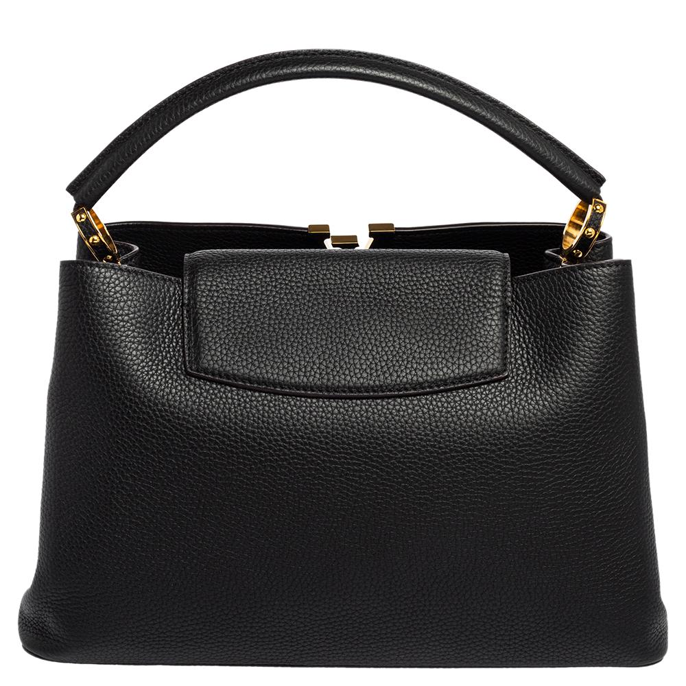 Louis Vuitton Black Taurillon Leather Capucines MM Bag 5
