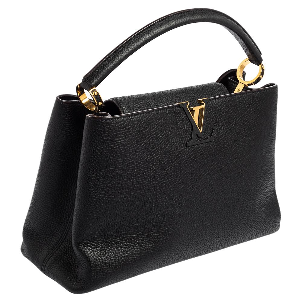 Louis Vuitton Black Taurillon Leather Capucines MM Bag 6