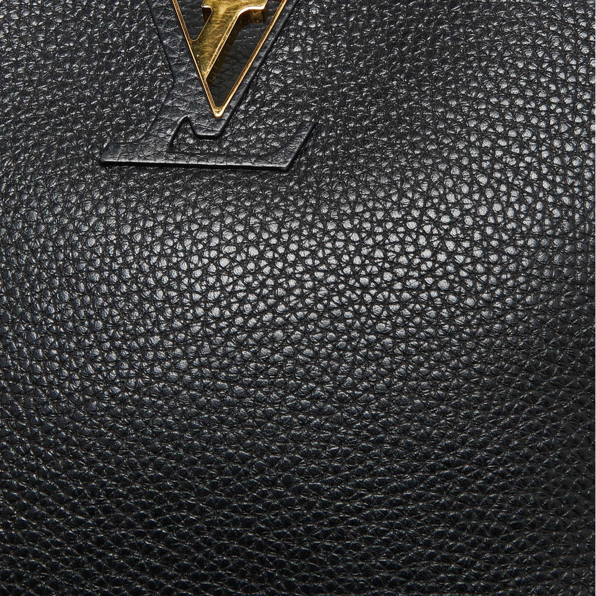 Louis Vuitton Black Taurillon Leather Capucines MM Bag 5