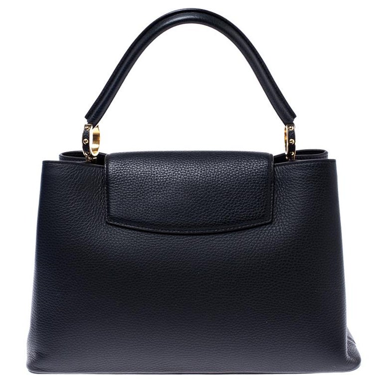 Louis Vuitton Black Taurillon Leather Capucines MM Bag For Sale at 1stDibs