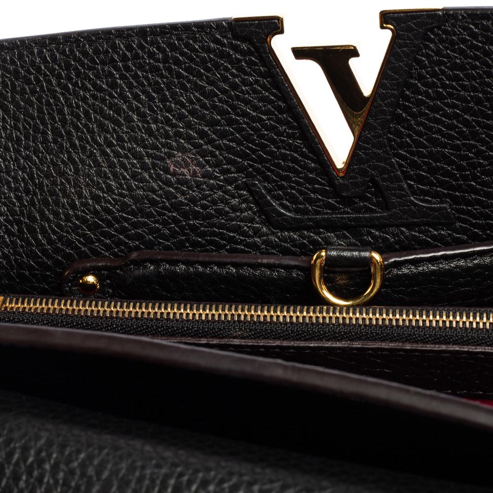 Louis Vuitton Black Taurillon Leather Capucines MM Bag In Good Condition In Dubai, Al Qouz 2