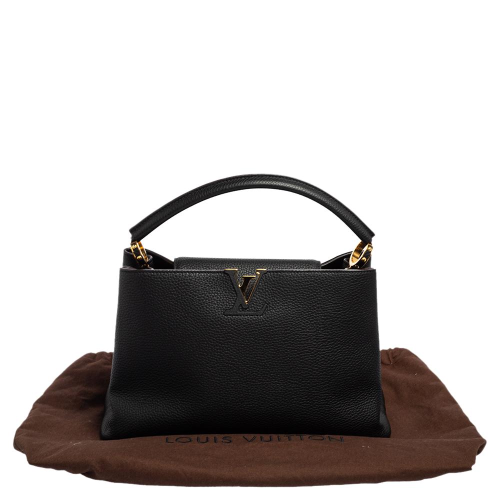 Louis Vuitton Black Taurillon Leather Capucines MM Bag 3