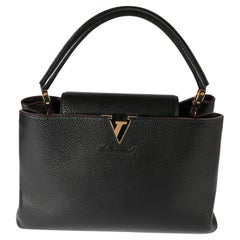 Louis Vuitton Black Taurillon Leather Capucines MM