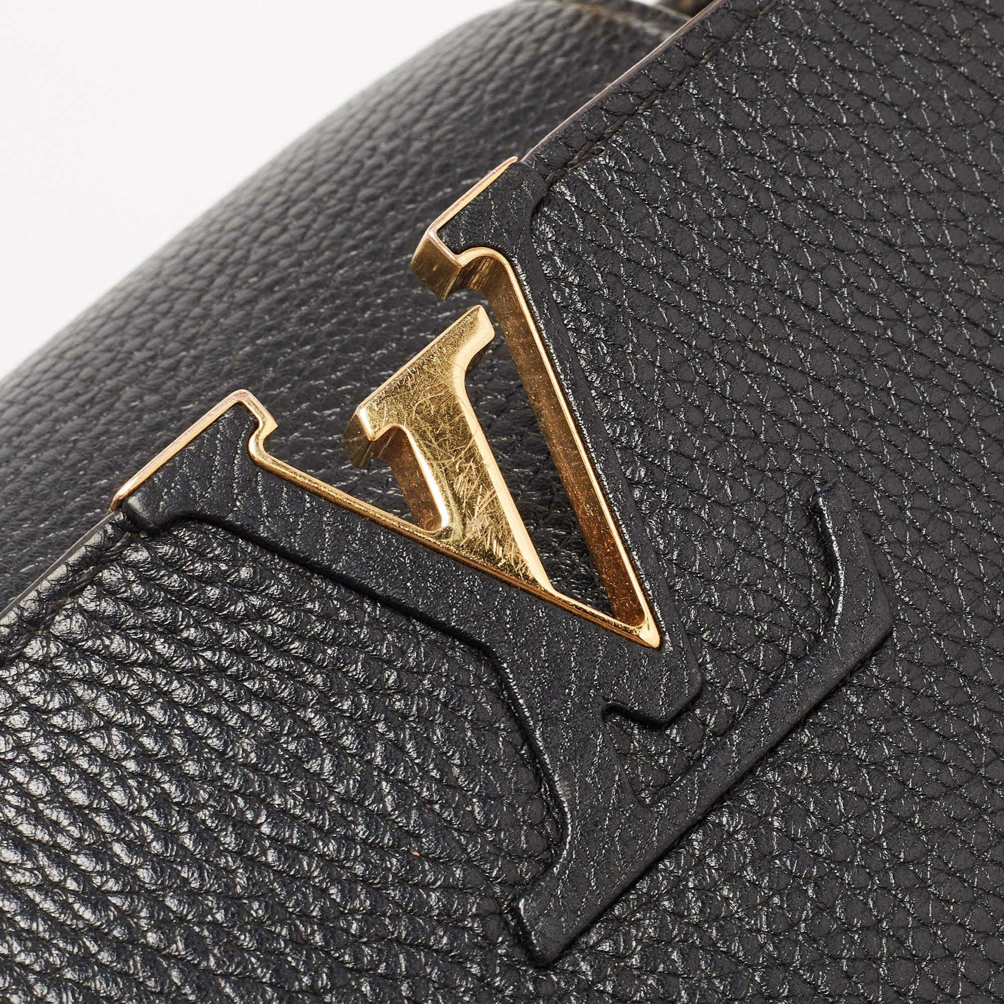 Louis Vuitton Black Taurillon Leather Capucines PM Bag 6