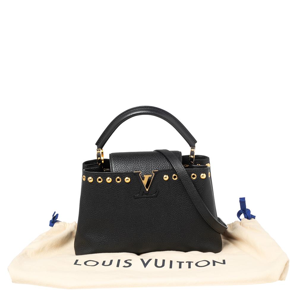 Louis Vuitton Black Taurillon Leather Capucines PM Bag 9