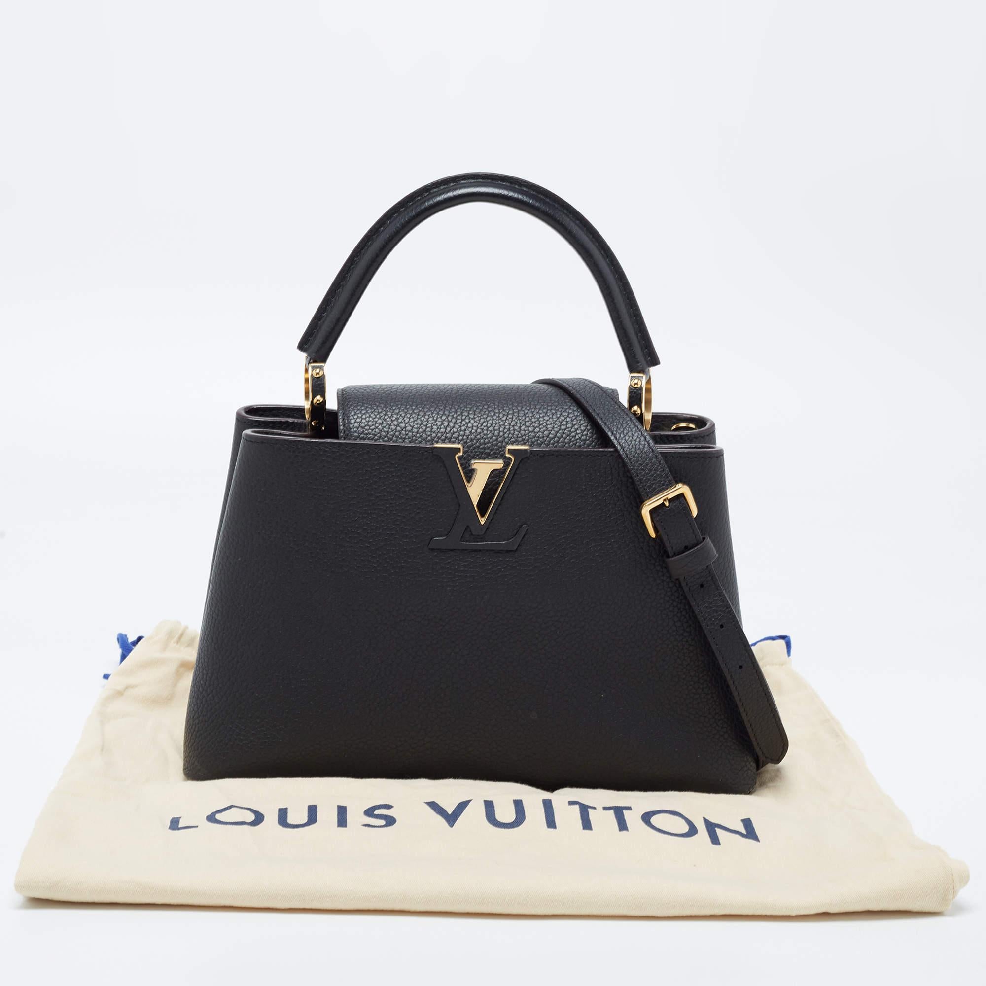 Louis Vuitton Black Taurillon Leather Capucines PM Bag 9