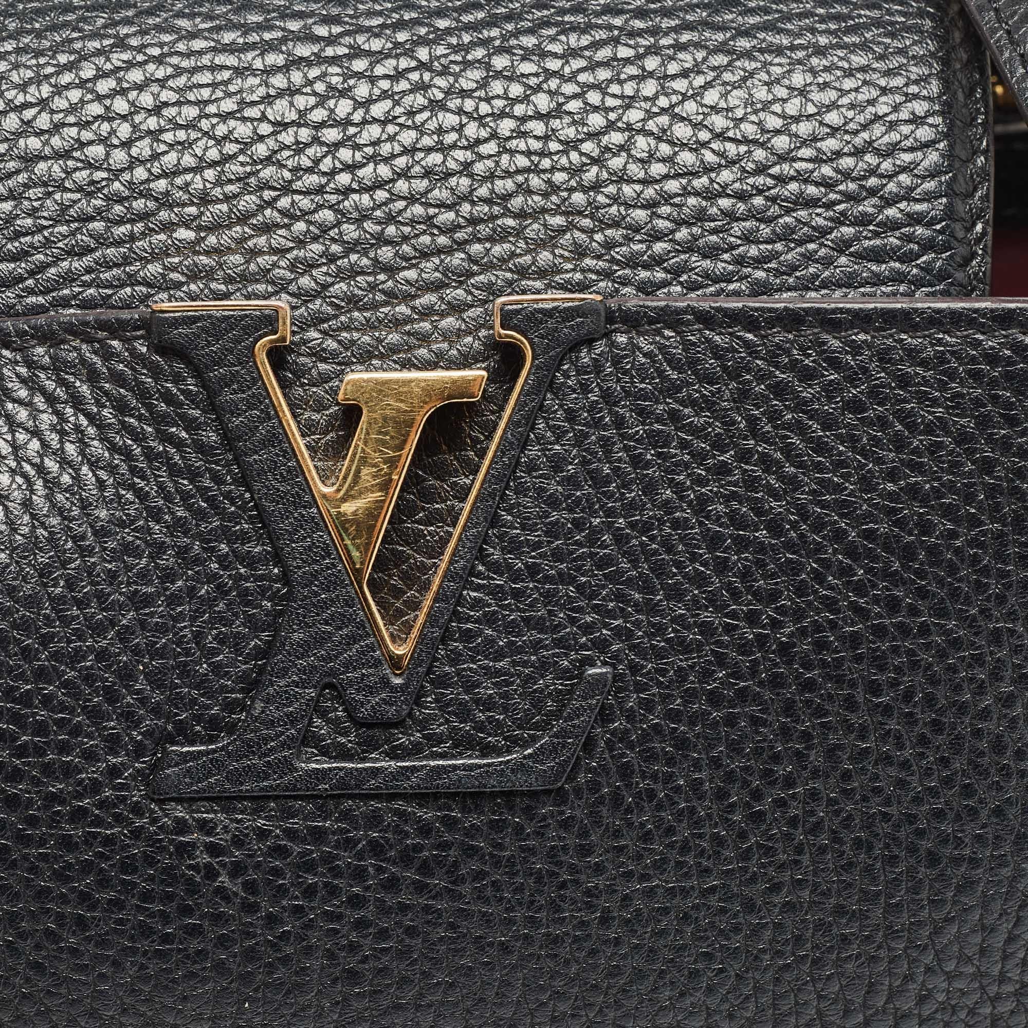Louis Vuitton Black Taurillon Leather Capucines PM Bag 3