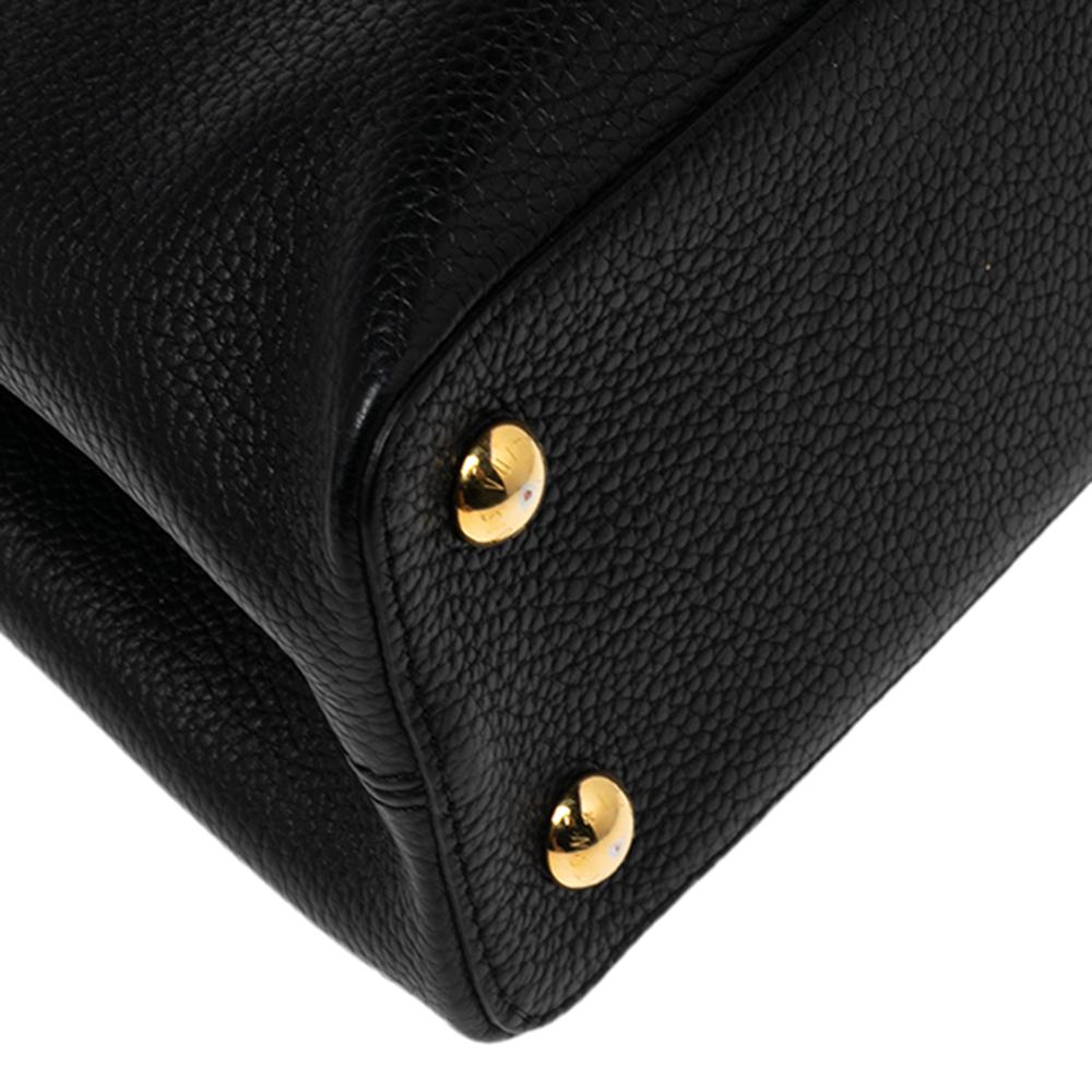 Louis Vuitton Black Taurillon Leather Capucines PM Bag 3