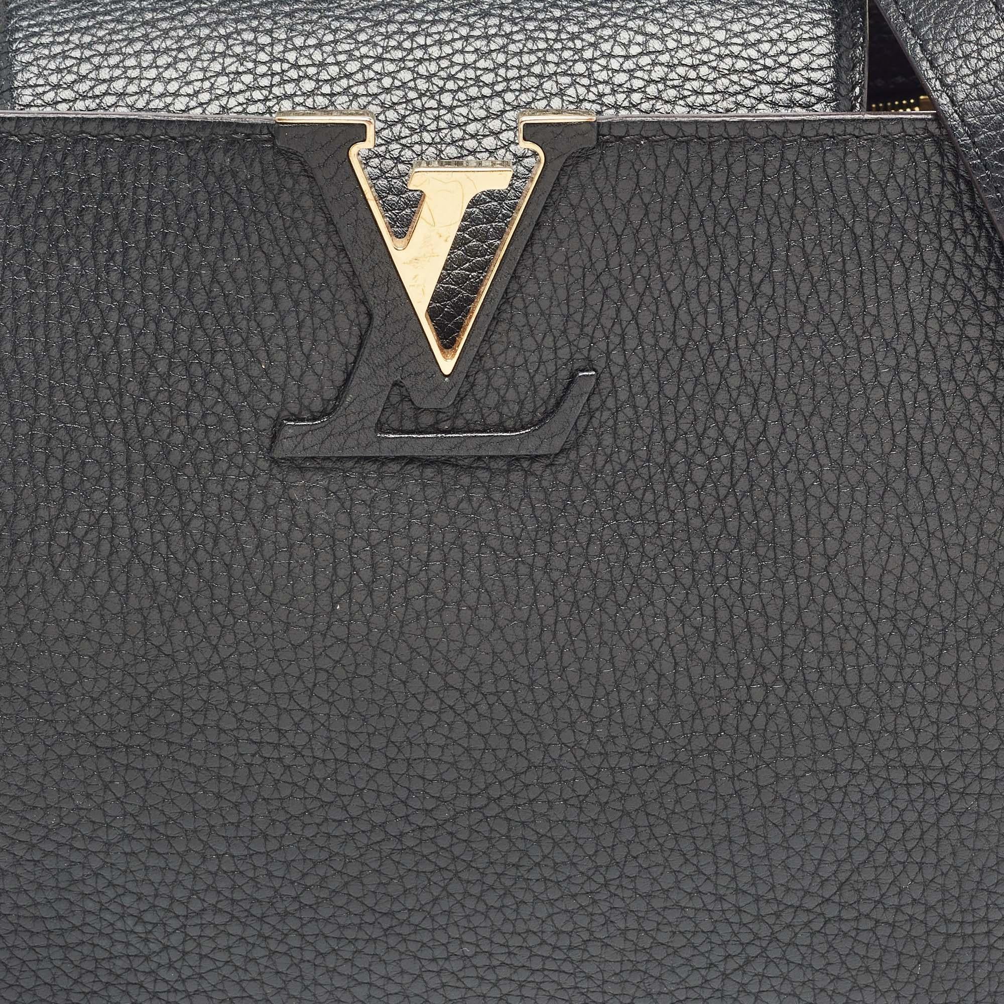 Louis Vuitton Black Taurillon Leather Capucines PM Bag 4