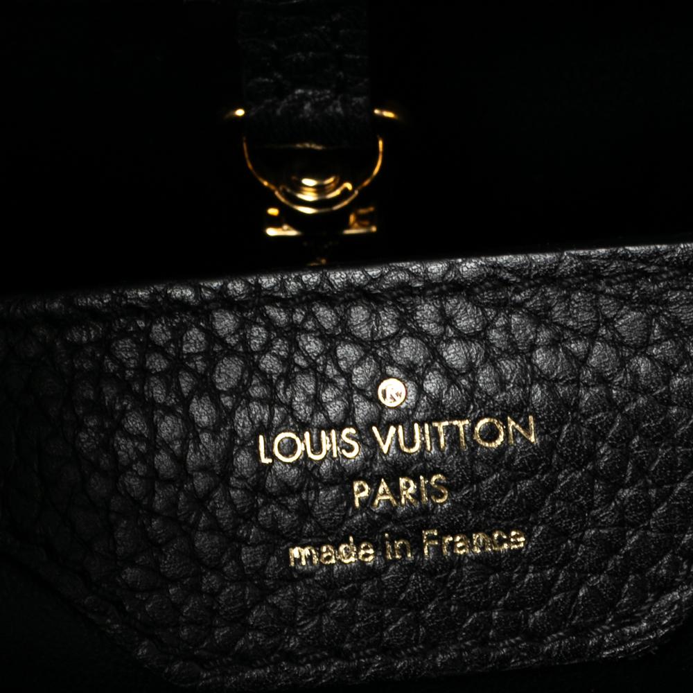 Louis Vuitton Black Taurillon Leather Capucines PM Bag 4