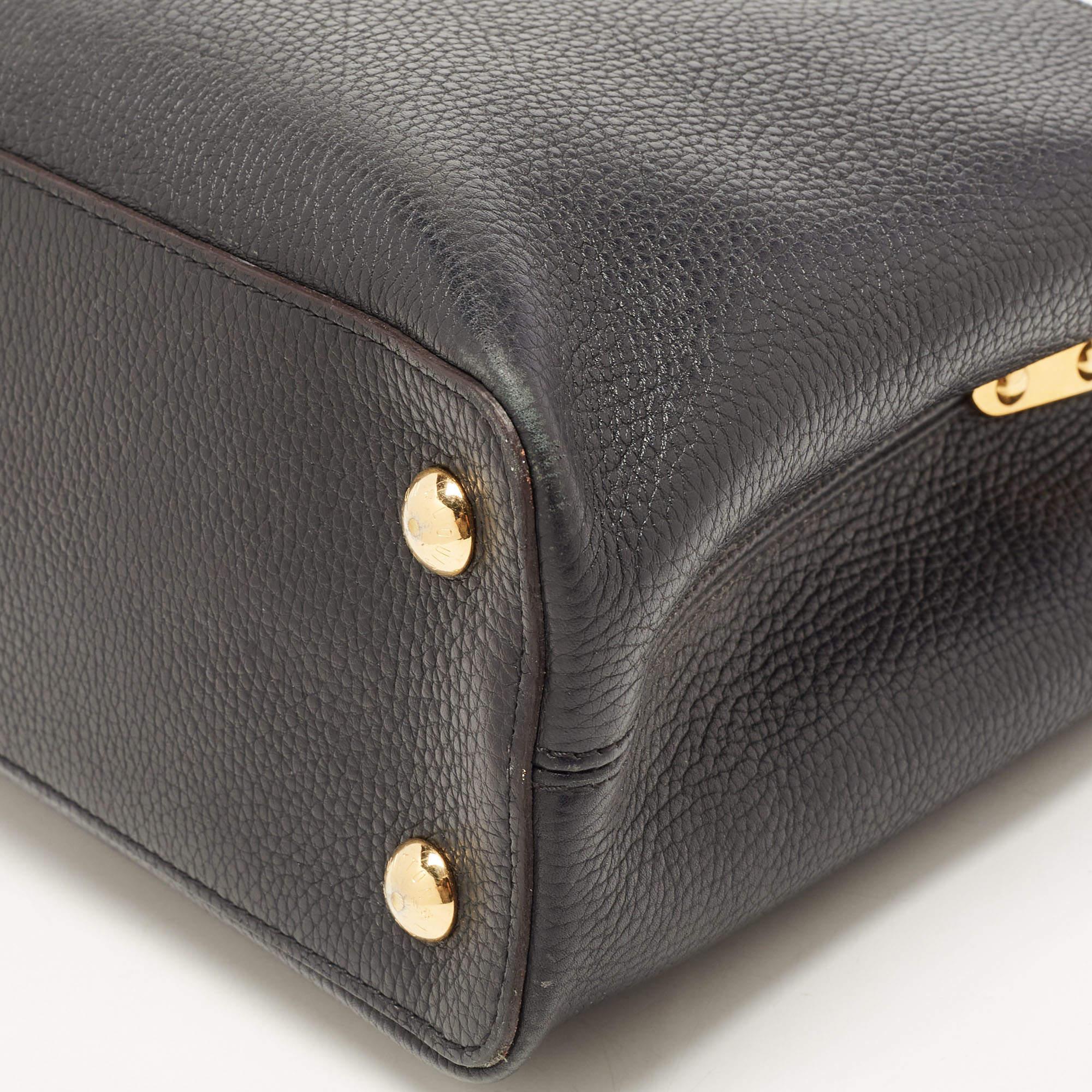 Louis Vuitton Black Taurillon Leather Capucines PM Bag 4