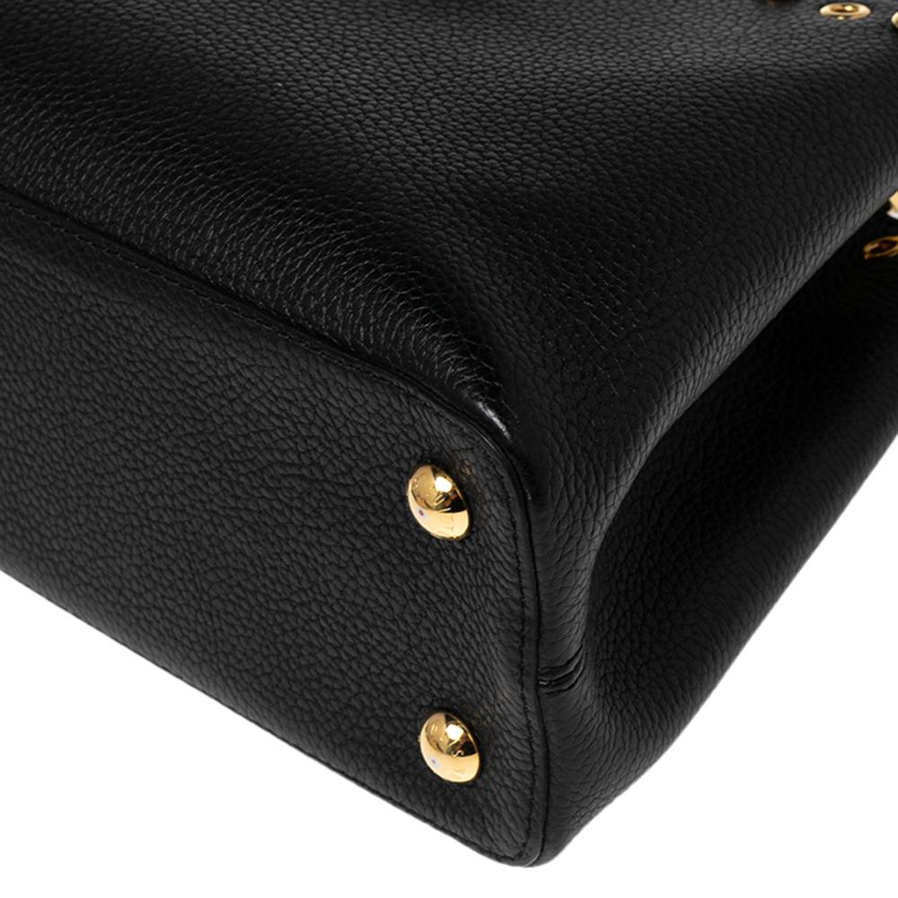 Louis Vuitton Black Taurillon Leather Capucines PM Bag 5