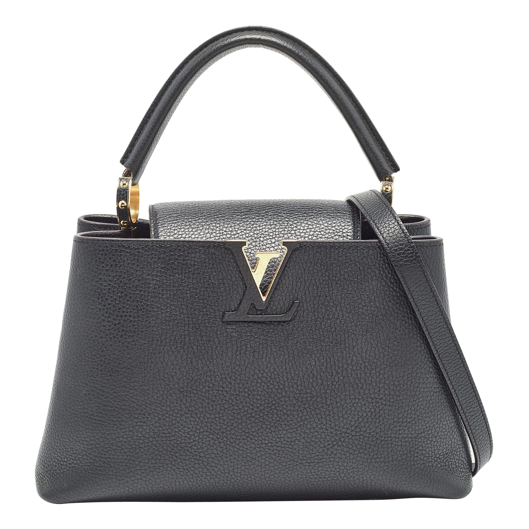Louis Vuitton Black Taurillon Leather Capucines PM Bag