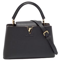 Louis Vuitton Black Taurillon Leather Capucines PM Bag