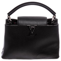  Louis Vuitton Black Taurillon Leather Capucines PM
