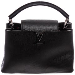 Louis Vuitton Black Taurillon Leather Capucines PM
