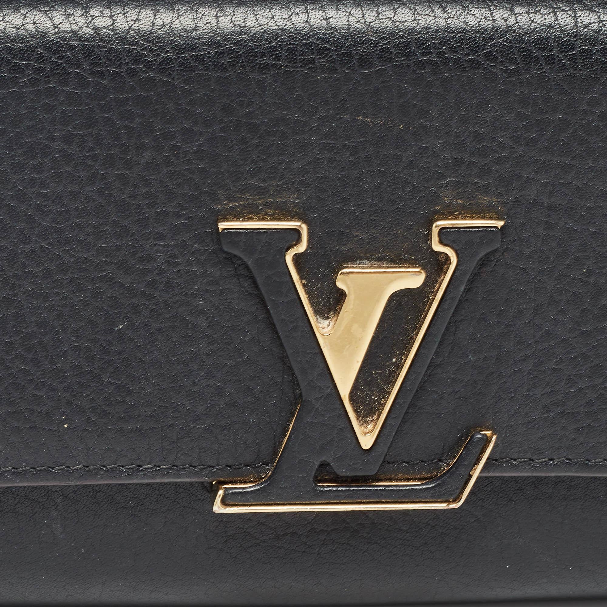 Louis Vuitton Black Taurillon Leather Capucines Wallet 2