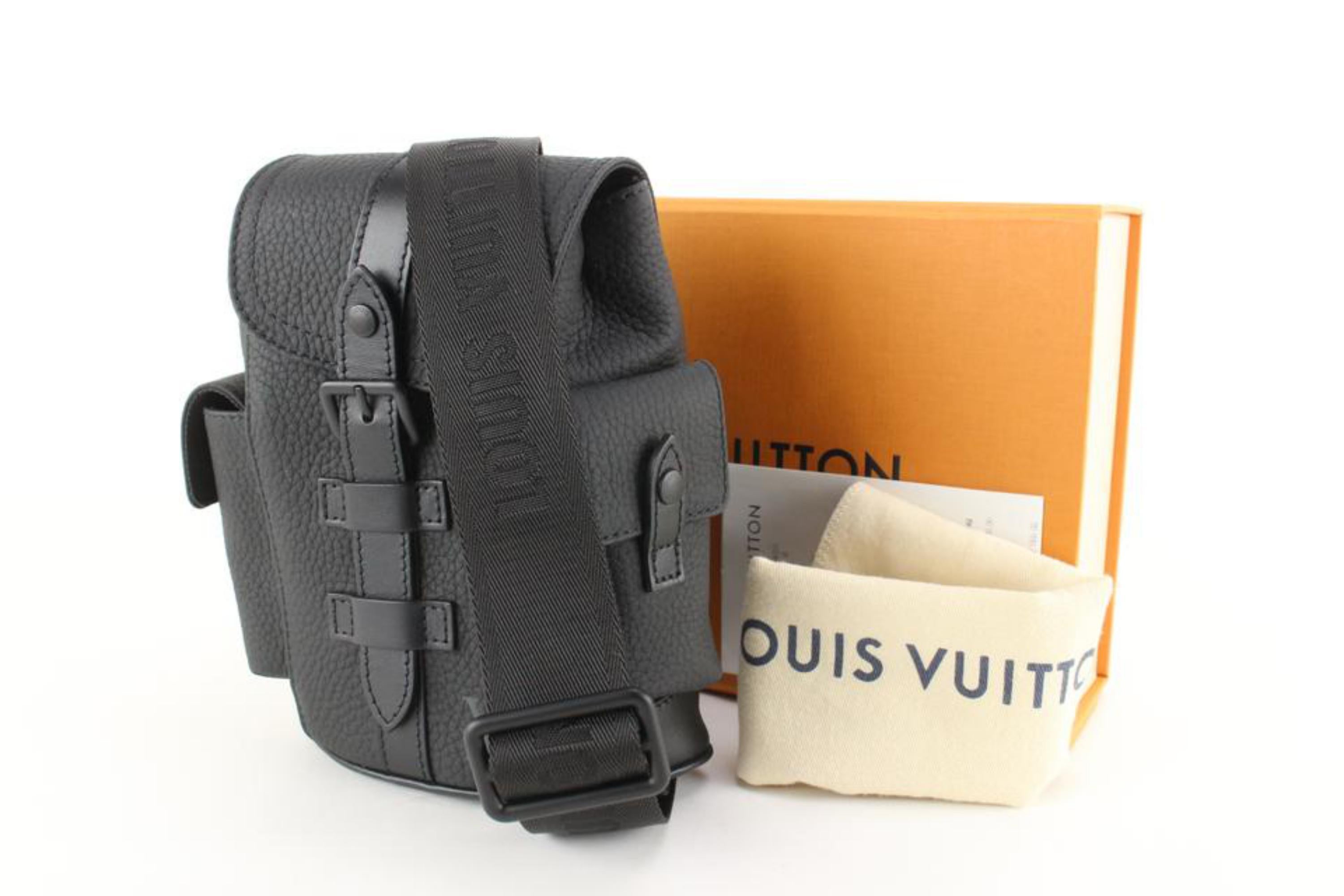 Louis Vuitton Black  Taurillon Leather Christopher XS Sling Bag  43lk825s 3