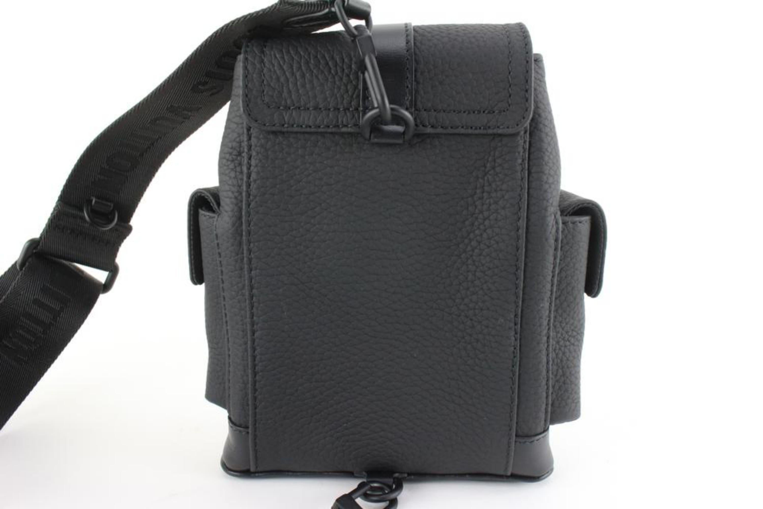 Louis Vuitton Black  Taurillon Leather Christopher XS Sling Bag  43lk825s 4