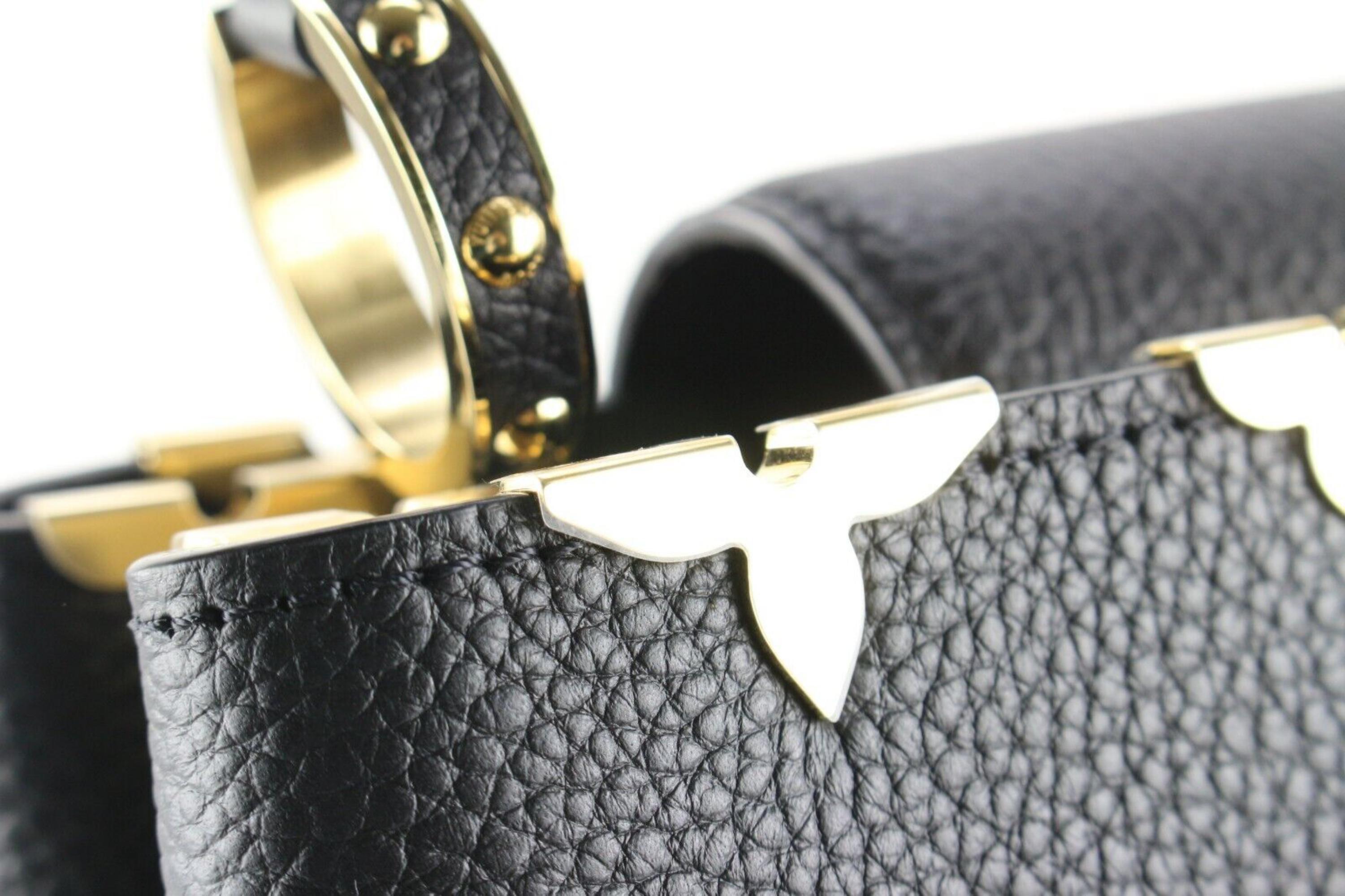 Louis Vuitton Black Taurillon Leather Flower Crown Capucines PM w/ STtap 2L0215 For Sale 3