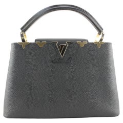 Louis Vuitton Black Taurillon Leather Flower Crown Capucines PM w/ STtap 2L0215