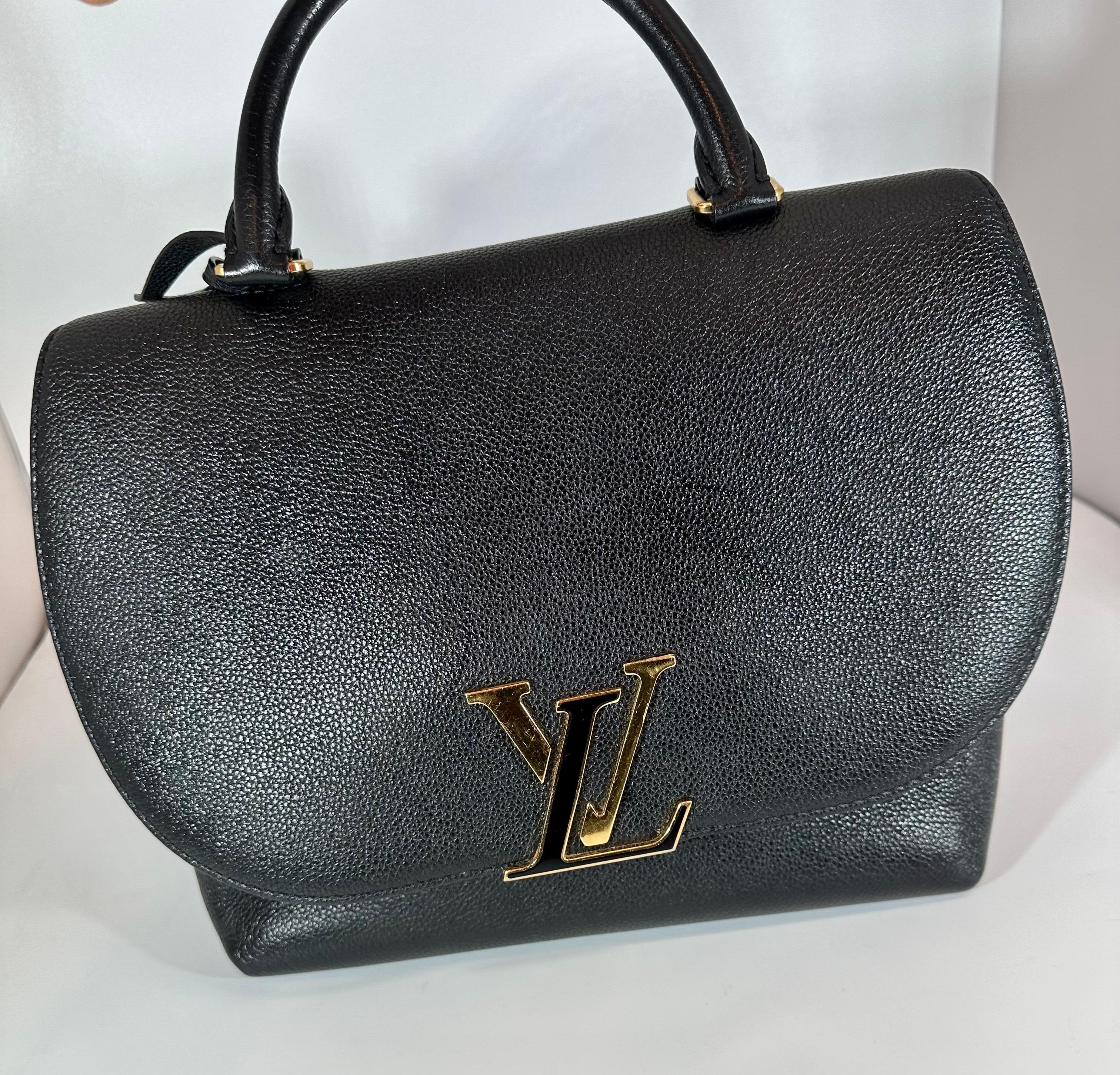 LOUIS VUITTON Black Taurillon Leather Volta Bag/ Hand bag, Excellent condition In Excellent Condition For Sale In New York, NY