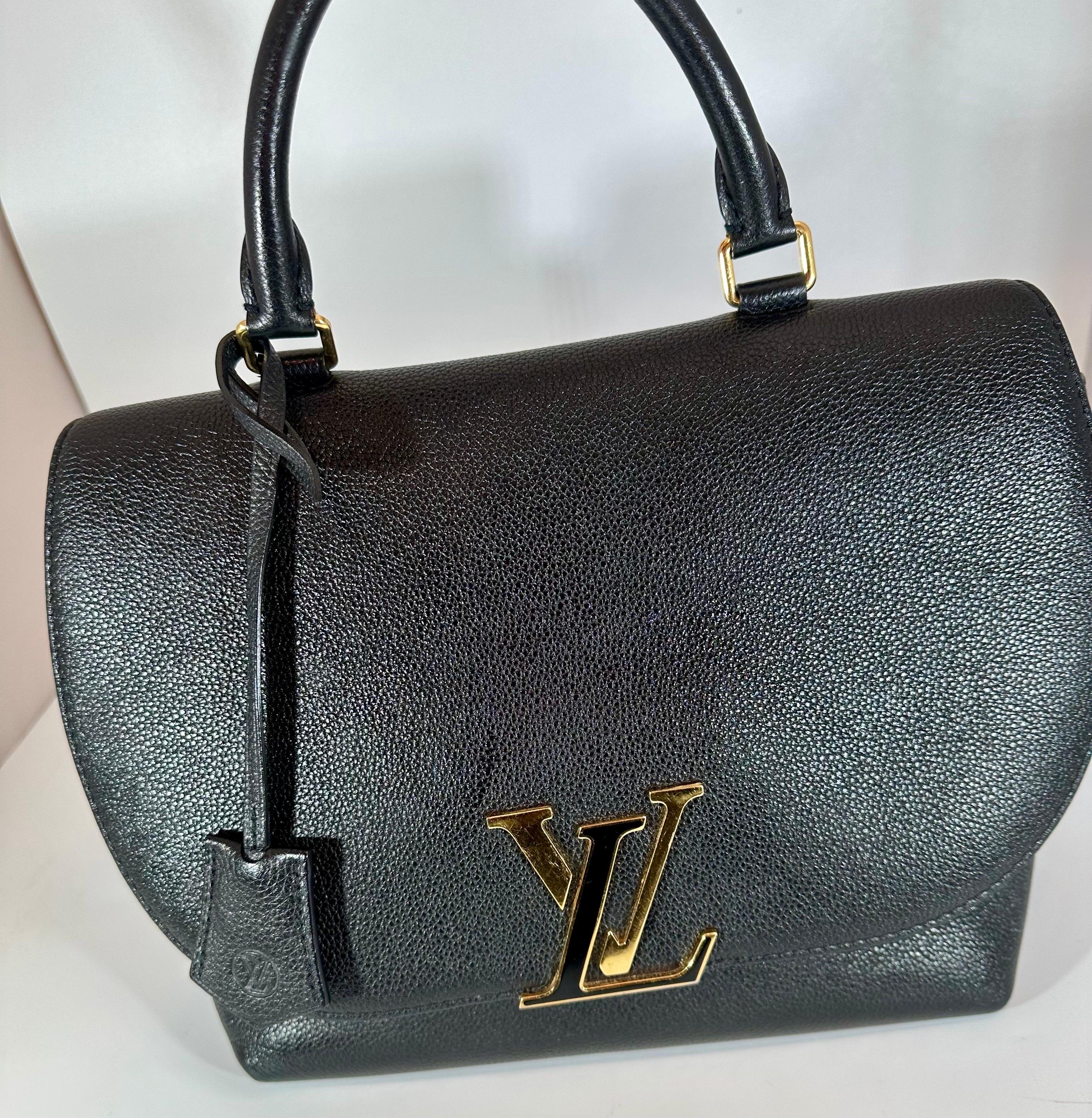 LOUIS VUITTON Black Taurillon Leather Volta Bag/ Hand bag, Excellent condition For Sale 5