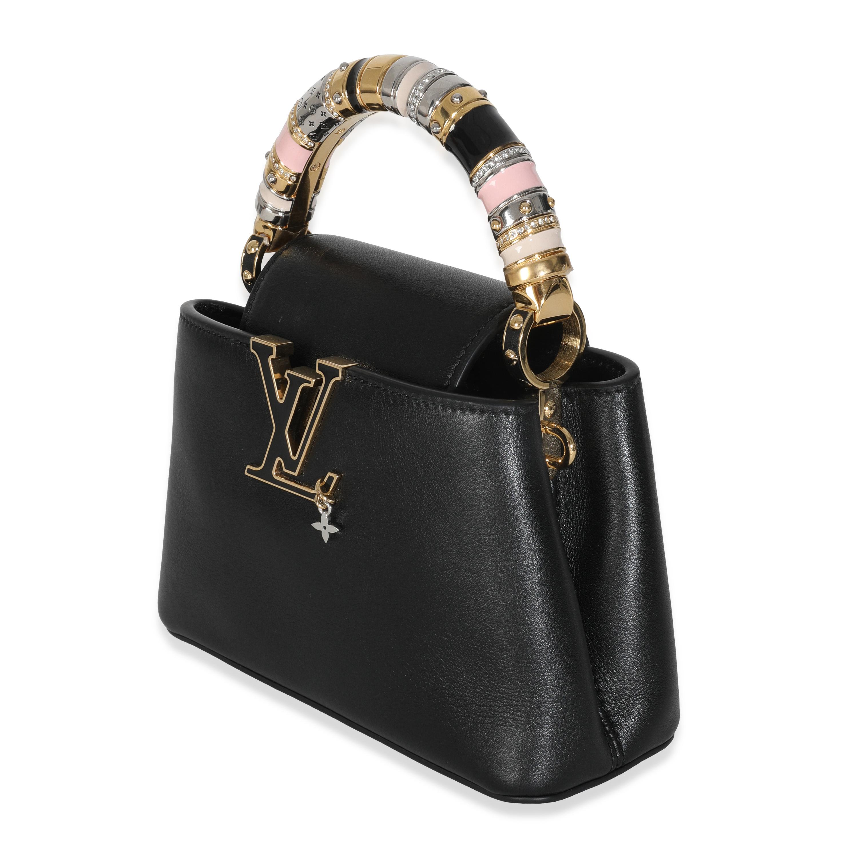 Donna Louis Vuitton Mini Capucines Taurillon Nero in vendita
