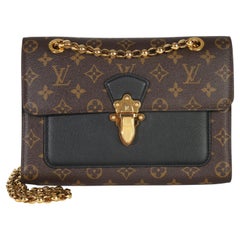 Louis Vuitton Black Taurillon Monogram Canvas Victoire Chain Bag