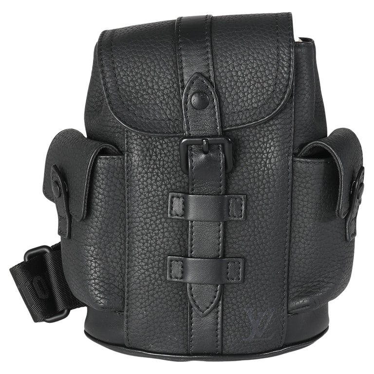 black louis vuitton christopher backpack Brushed Monogram Eclipse MM 1673624  FASHIONPHILE the brown fabric interior boasts a convenient zipper pocket Louis Vuitton Damier Graphite Christopher