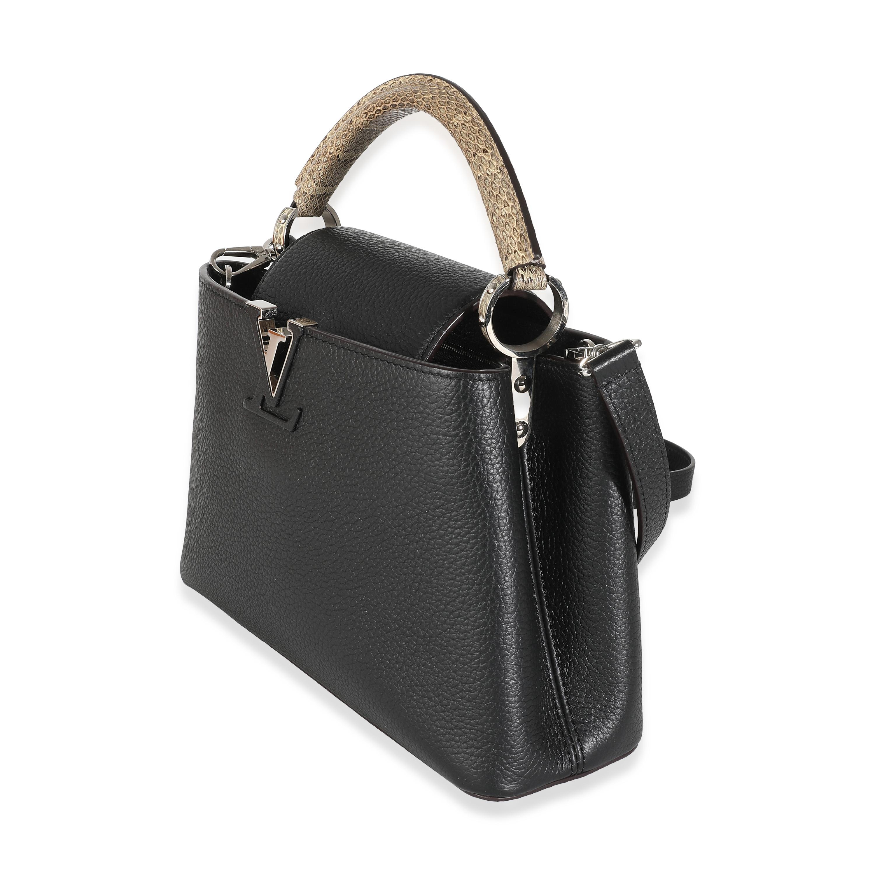 Louis Vuitton Capucines in pitone Taurillon nero BB In condizioni ottime in vendita a New York, NY