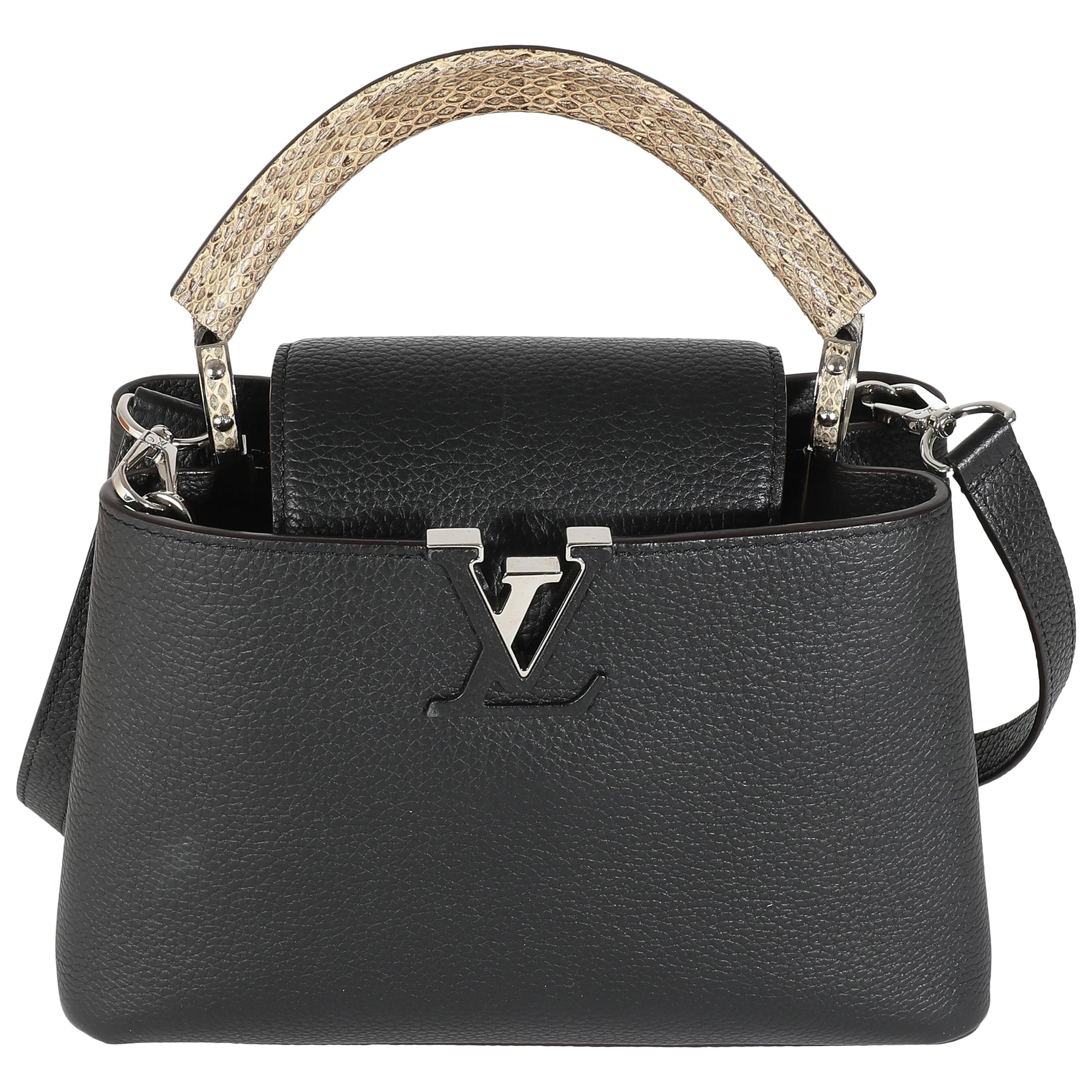 Louis Vuitton Schwarz Taurillon Python Capucines BB