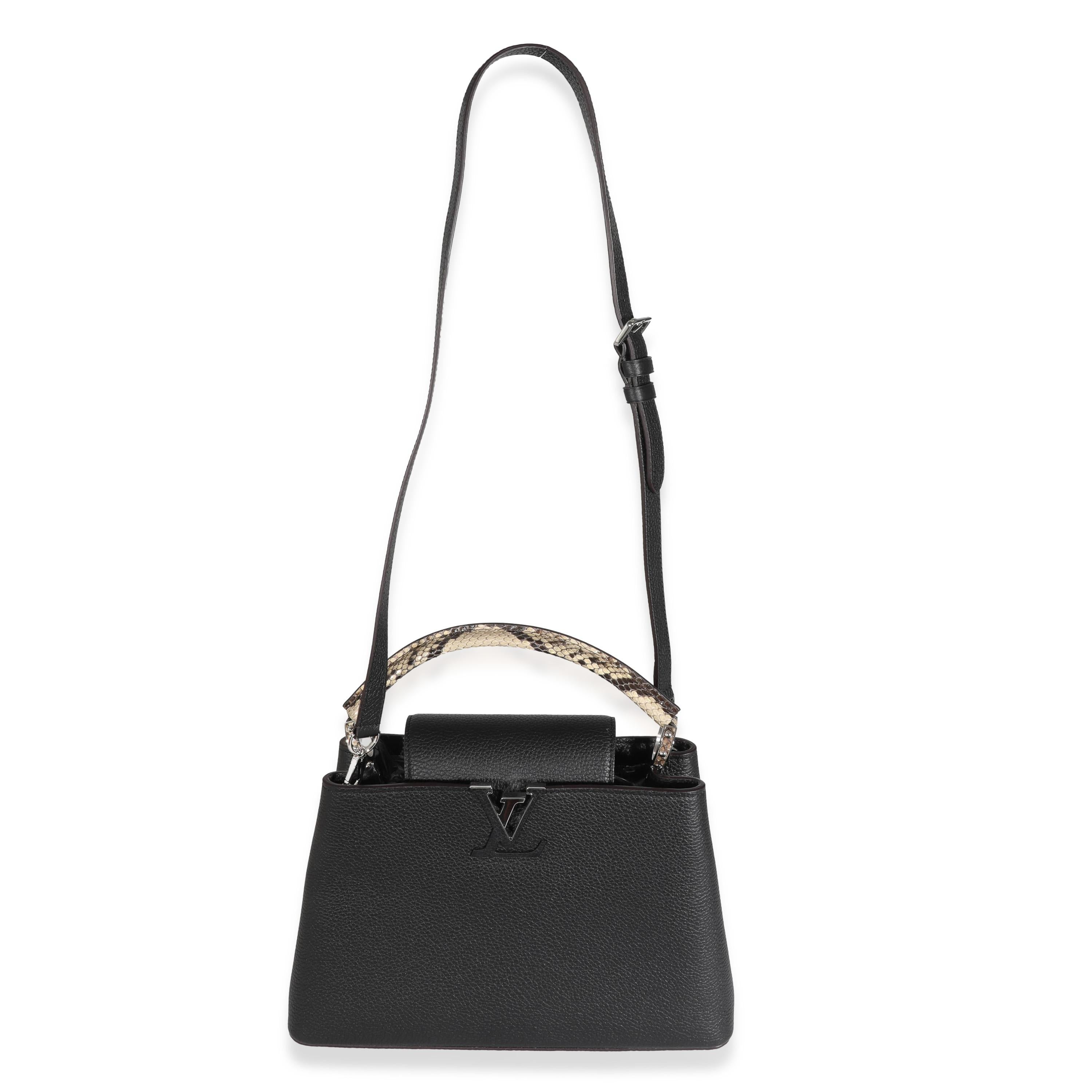Women's or Men's Louis Vuitton Black Taurillon Python Capucines PM
