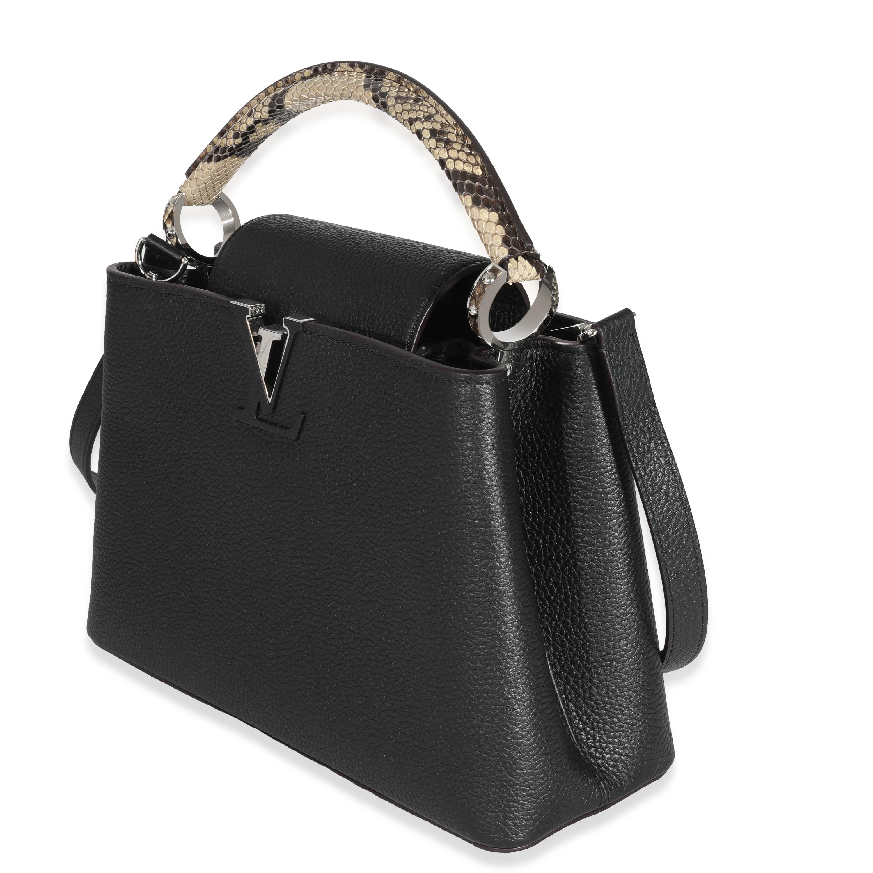 Louis Vuitton Black Taurillon Python Capucines PM 2