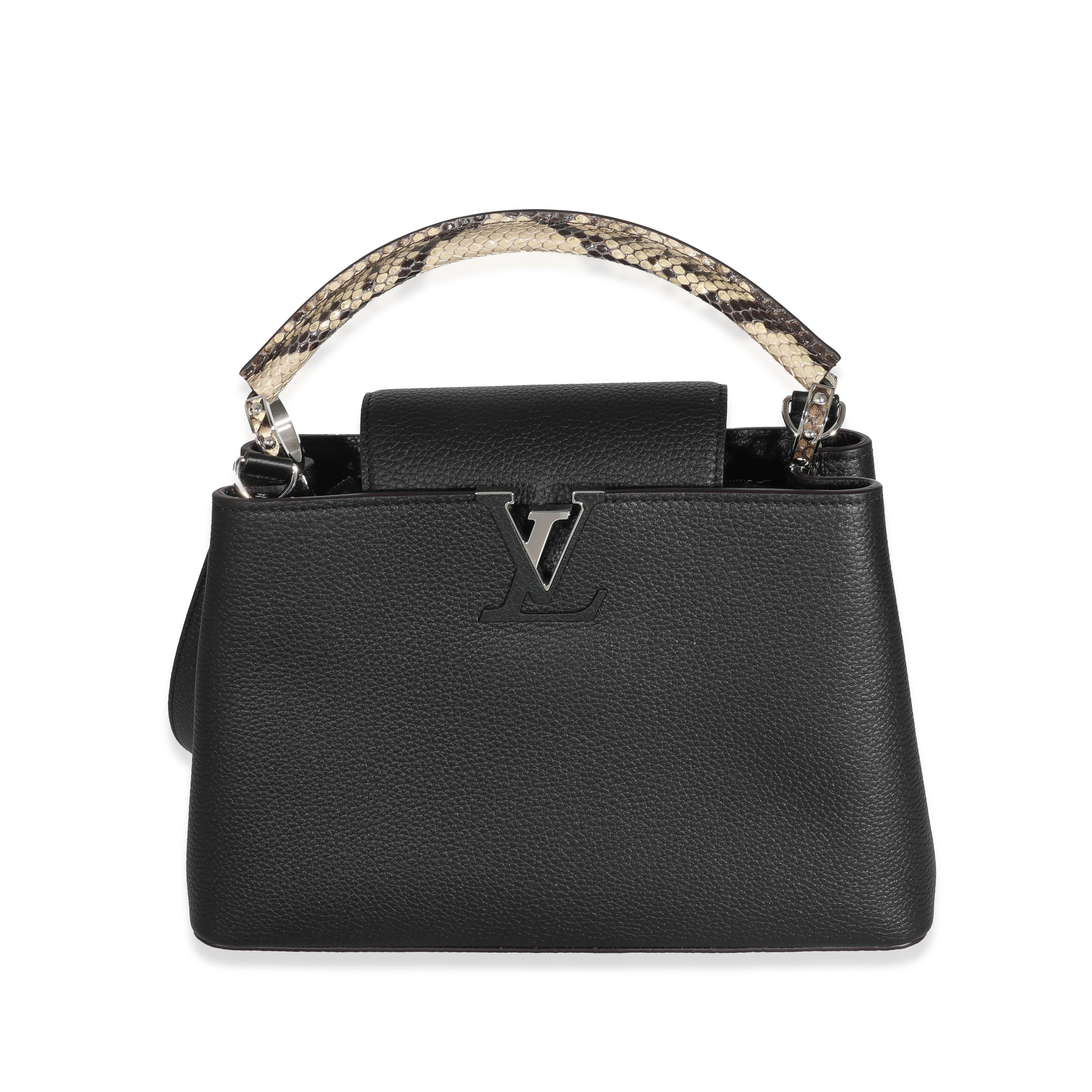Louis Vuitton Black Taurillon Python Capucines PM 4