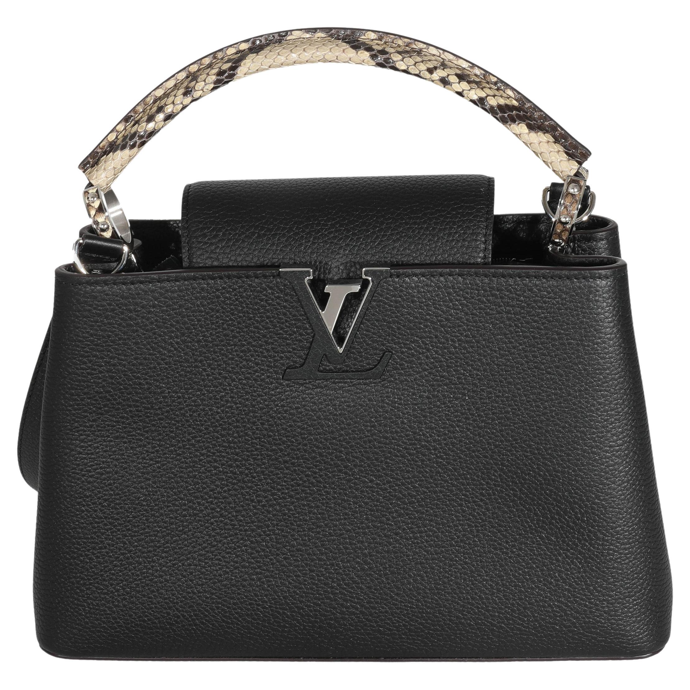 Louis Vuitton Black Taurillon Python Capucines PM