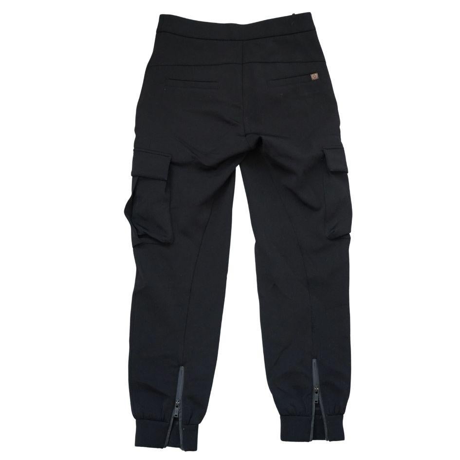 Women's Louis Vuitton Black Technical Jersey Cargo Pants For Sale