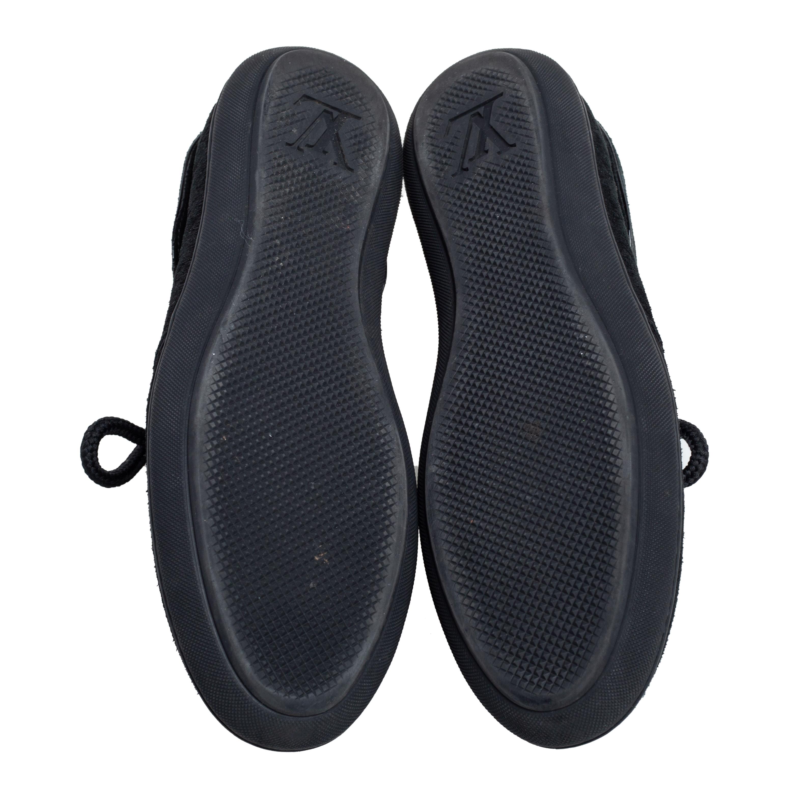 Women's Louis Vuitton Black Textured Monogram Suede Tassel Boots Size 36