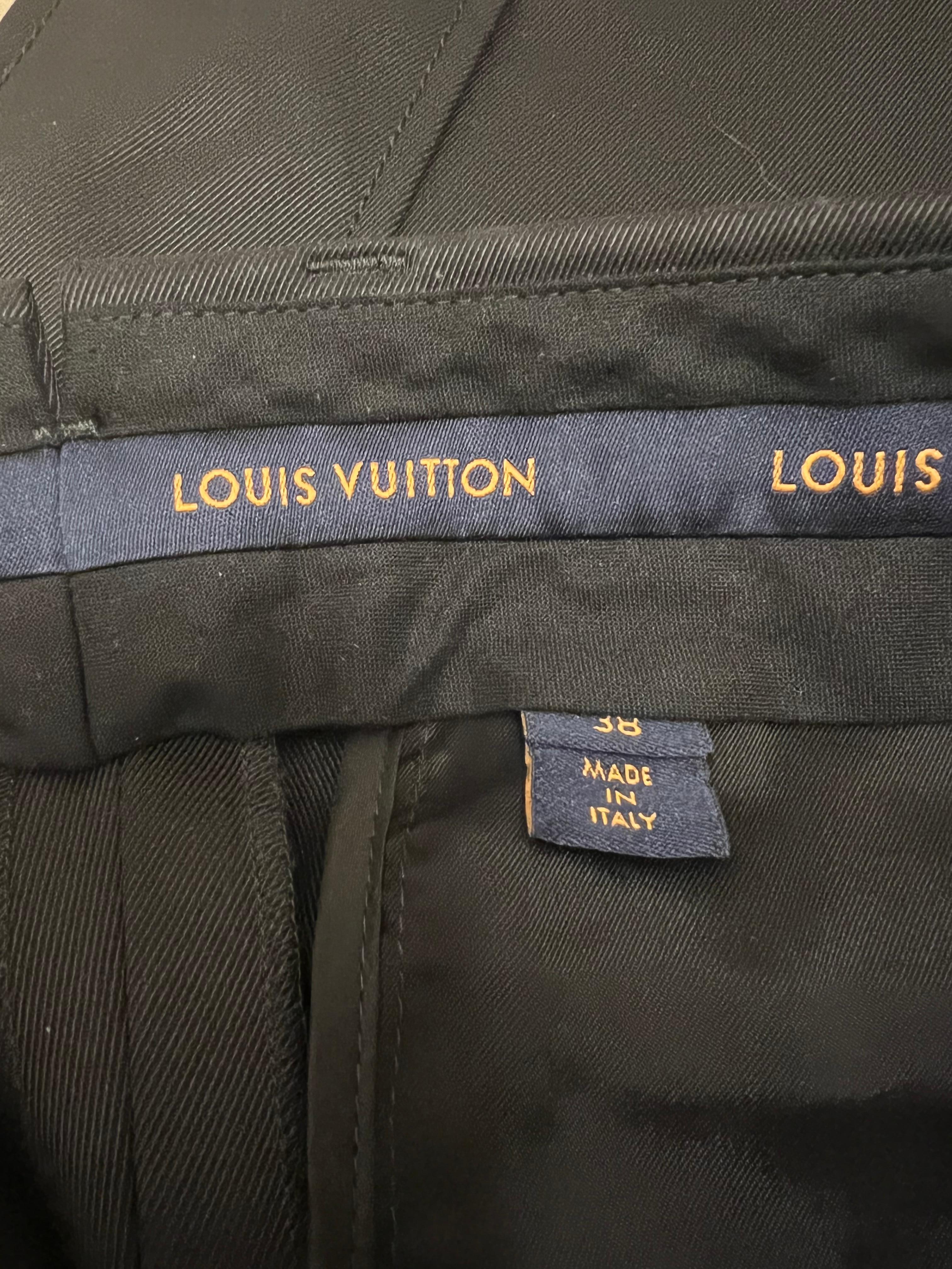 Louis Vuitton Black Trousers Pants, Size 38 For Sale 2